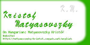 kristof matyasovszky business card