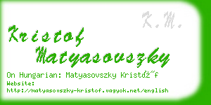 kristof matyasovszky business card